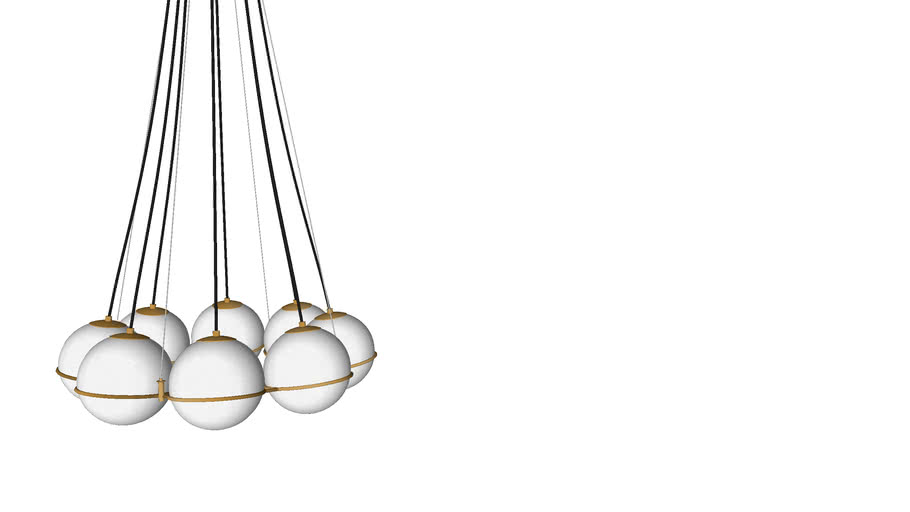 53151 Pendant Lamp Globes Gold 3D Warehouse