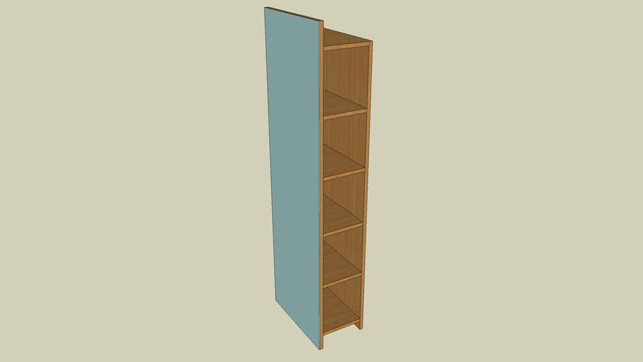 Bookcase with mirror end