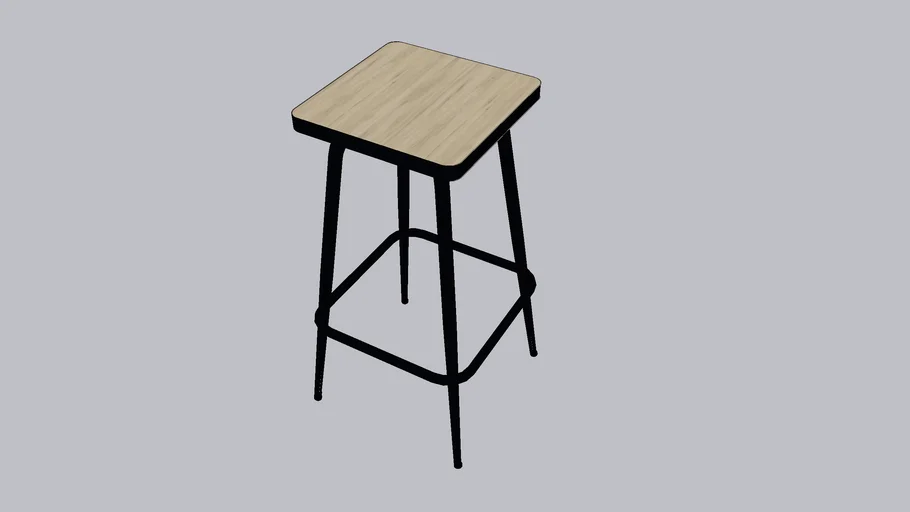 Tabouret de bar Marcel - uni Noir pieds noir - 65 cm