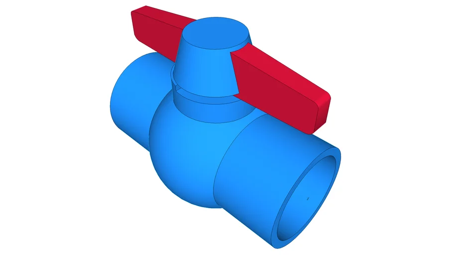 Ball valve PVC 1' Open 3D Warehouse