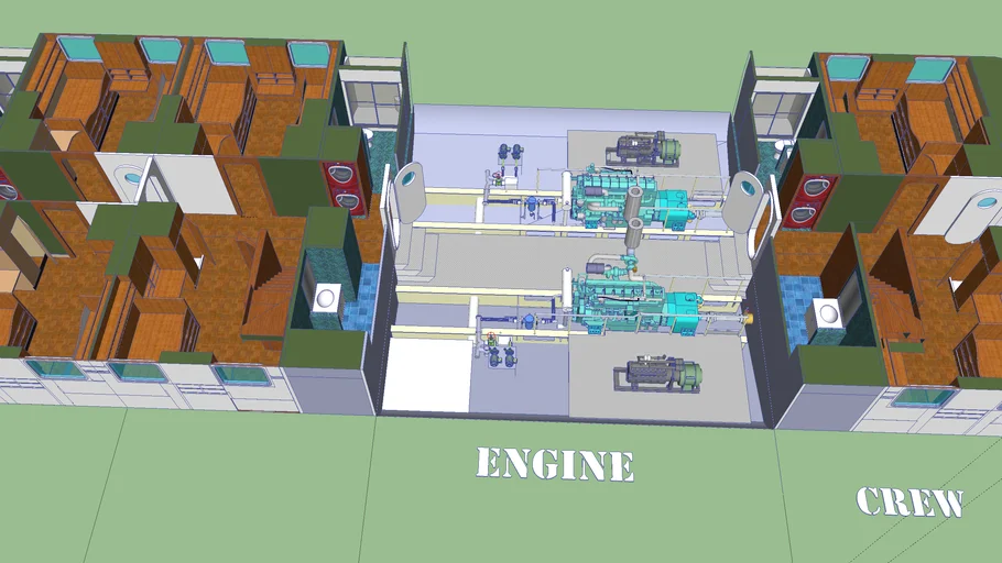 lower deck cabin arrangement 3D Warehouse