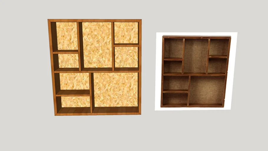 Wooden Box Wall Shelf with 2 Texture Option | 3D model