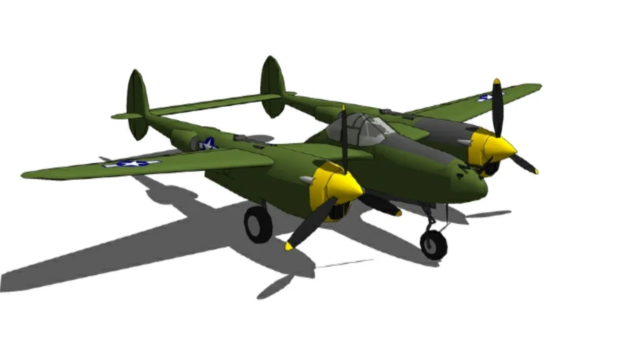 High Quality Military Lockheed P 38 Lightning - - 3D Warehouse