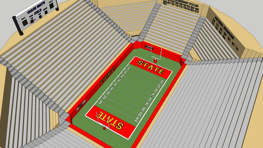 Basic College Football field 3D Warehouse