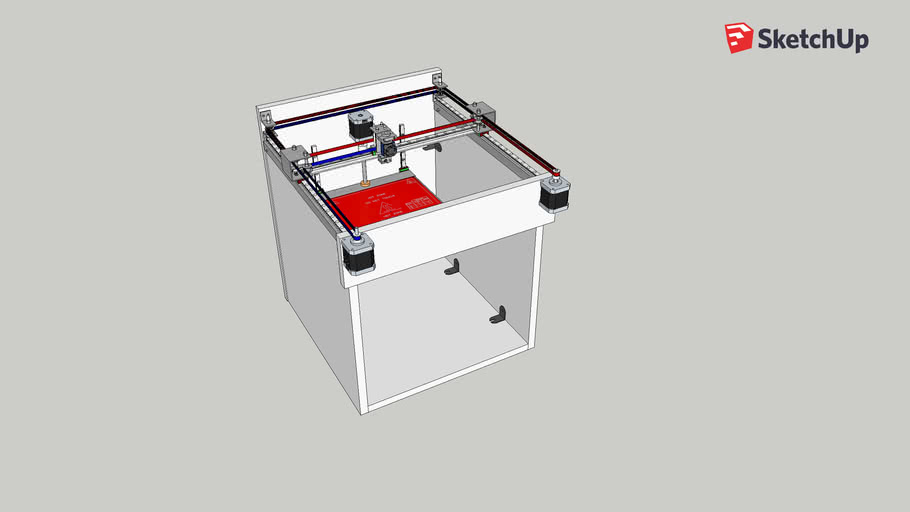 3D Printer CoreXY plywood on linear rails 3D Warehouse