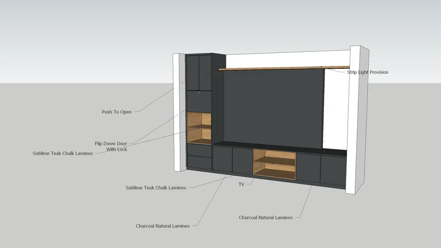 TV wall 3D Warehouse