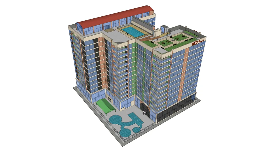 14-Story Condominium Building, WEST 1 one Tower | 3D Warehouse