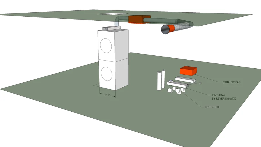 Stacked Washer Dryer Lint Trap 3D Warehouse