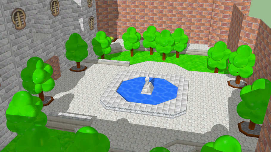 Super mario 64 peachs castle Courtyard 3D Warehouse