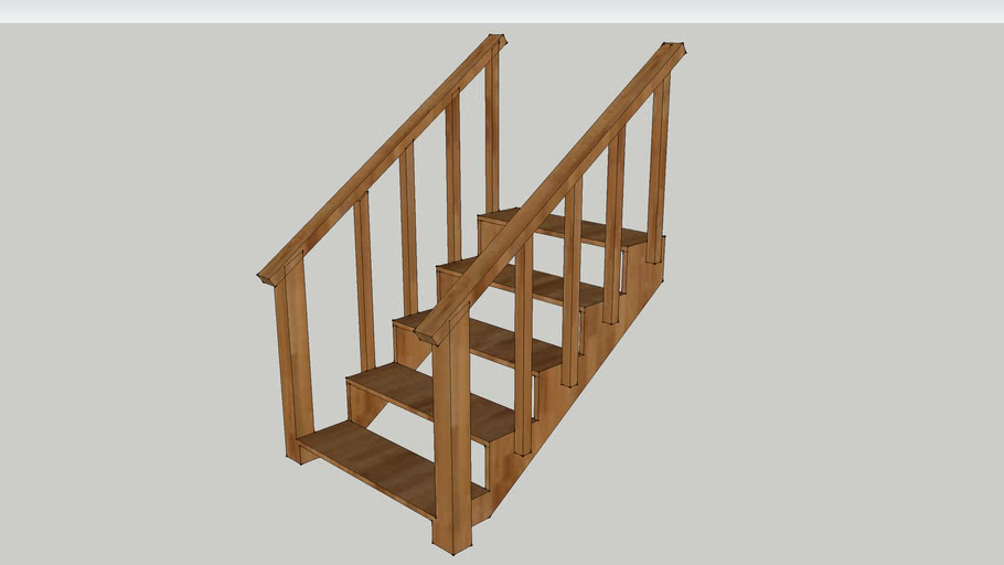 Stairs, 5 Steps, Outside 3D Warehouse