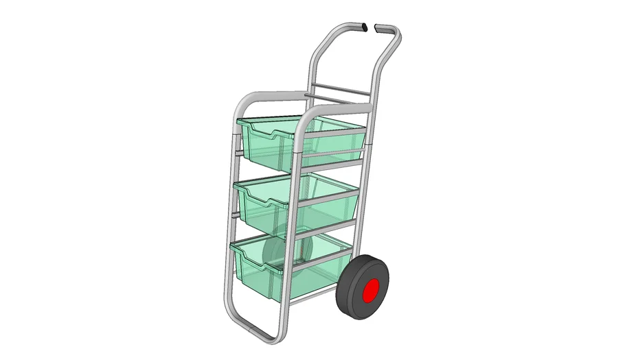 Gratnells Rover trolley with antimicrobial paintwork and antimicrobial trays