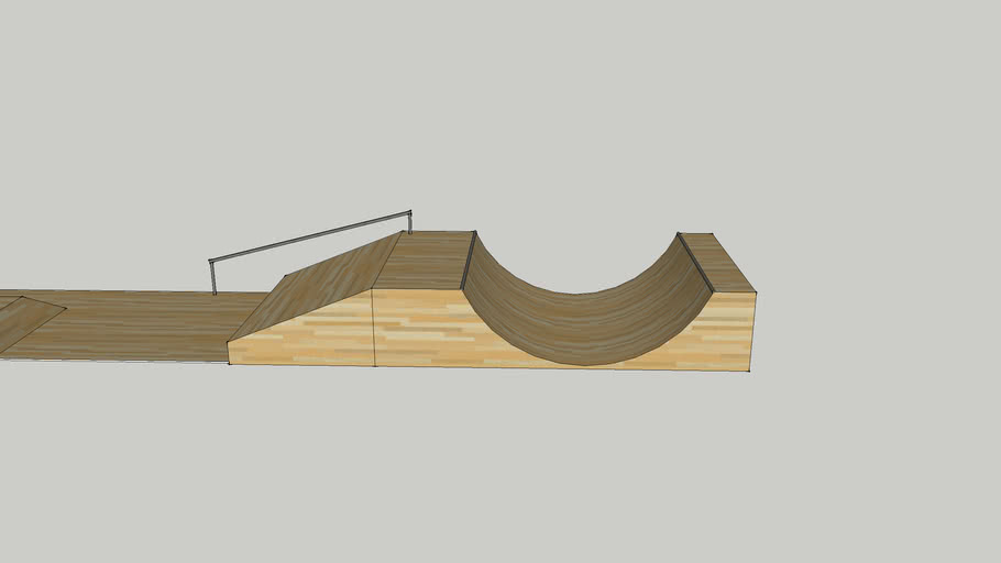 half pipe with rail and funbox | 3D Warehouse