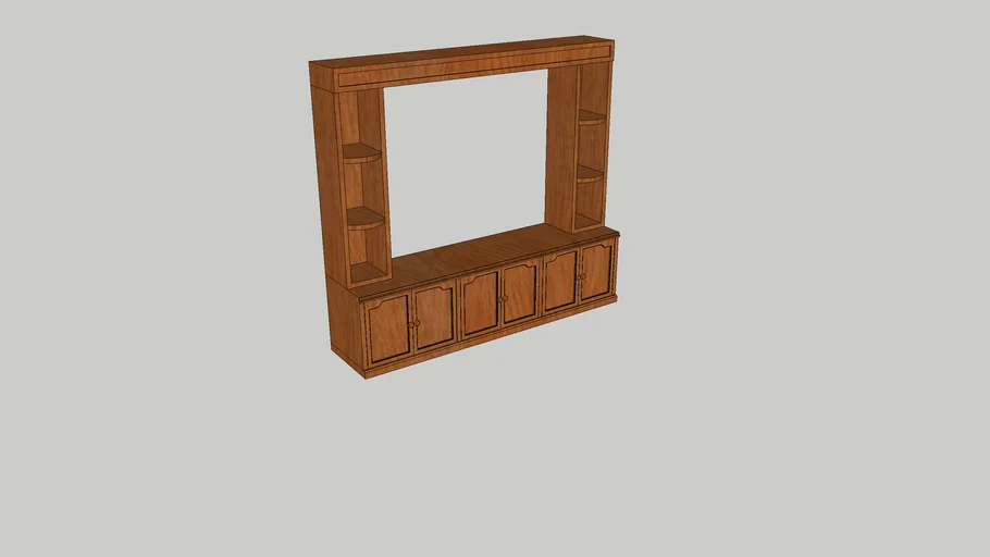 Solid Wood Tv Cabinet Arch Nins 3d Warehouse