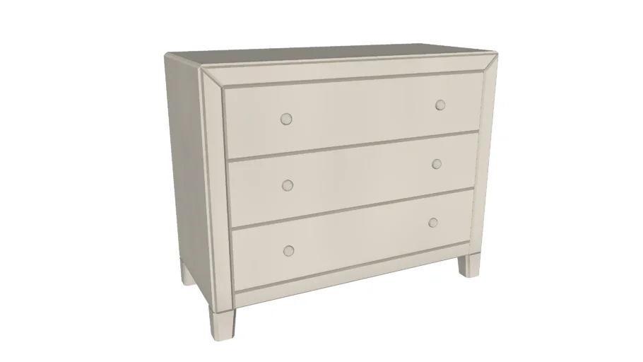 83892 Dresser Luxury Pearl 3 Drawers