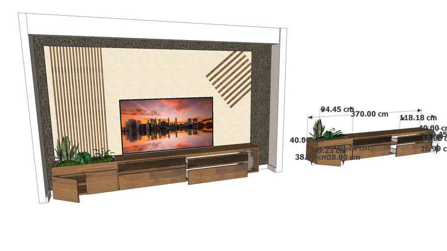 tvconsole-for-75-inch-tv-on-back-lit-gypsumboard-3d-warehouse