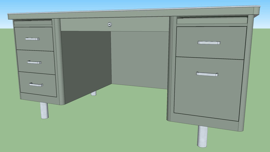 Green Government Desk 3D Warehouse