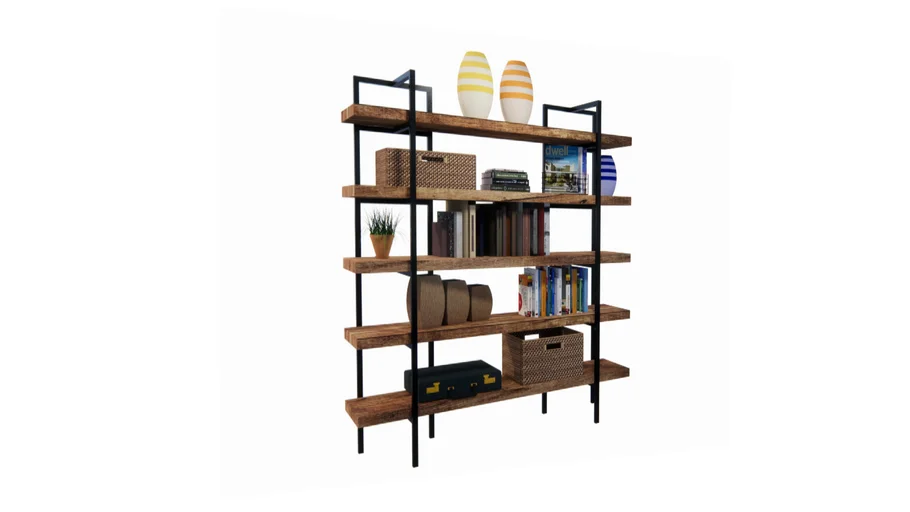 Accessories Steel and Wood Shelving Unit 3D Warehouse