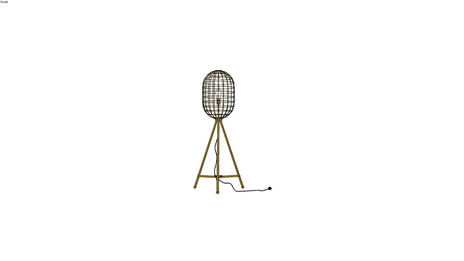 Lampadaire trépied en métal noir et doré Altobuy - Mr Scandinave