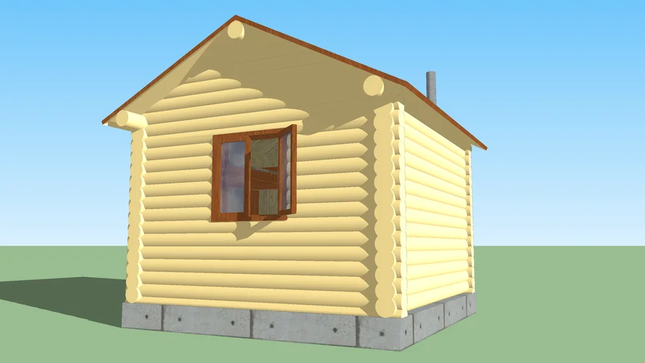 Бревенчатый дом в sketchup