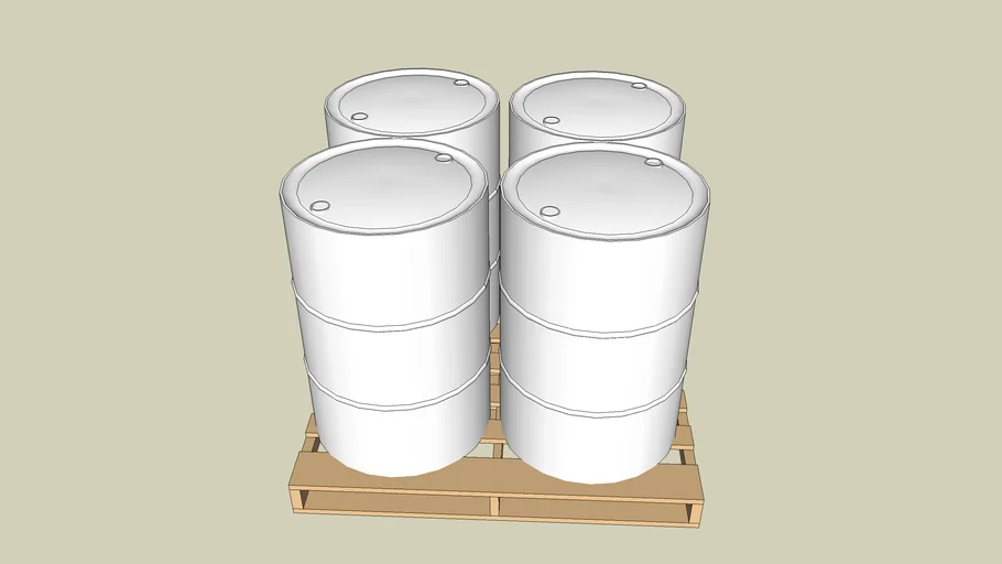 4 Drums On A 48 X 48 Pallet | 3D Warehouse