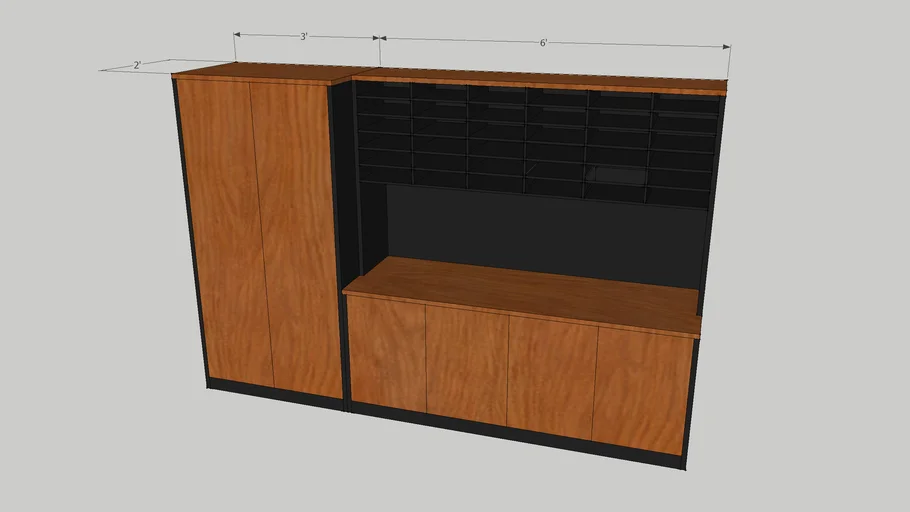 custom wall unit with mail sorter for guidance office by Candex Custom ...
