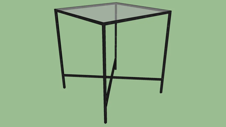Thaddeus Iron & Glass Square Side Table Restoration Hardware