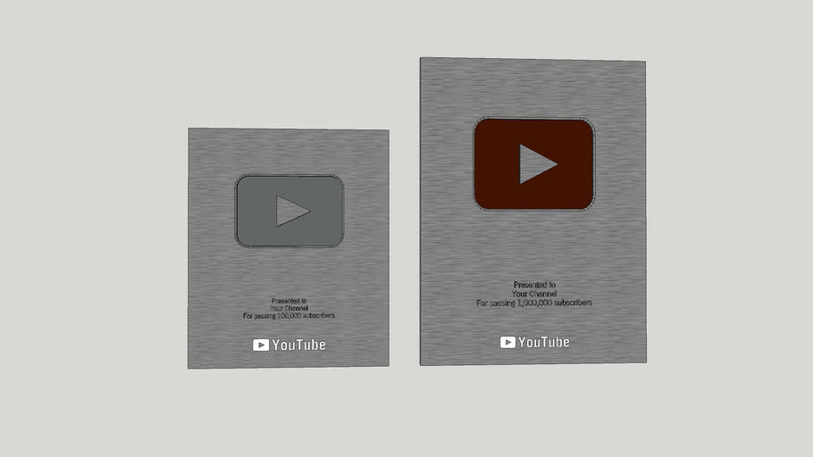 Youtube Silver And Golden Play Button 3d Warehouse