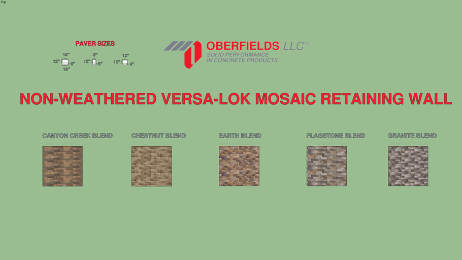 Oberfields Non-Weathered Versa-Lok Mosaic Retaining Wall Stone | 3D ...