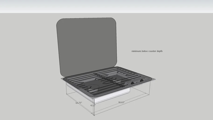 Dometic 50215 DropIn Cooktop with glass lid 3D Warehouse