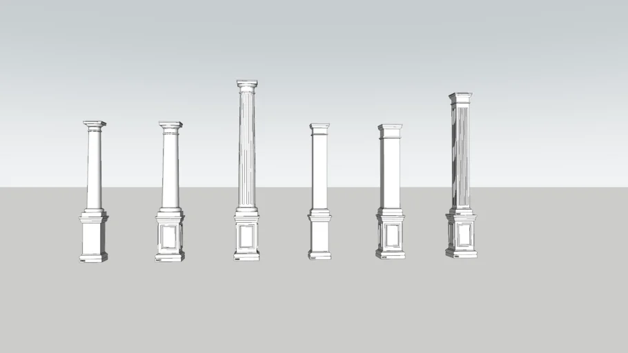 Classic Columns with Pedestals | 3D Warehouse