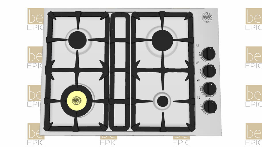 Cooktop 4 Bocas Bertazzoni 75Cm QB 30 4 00 X 3D Warehouse