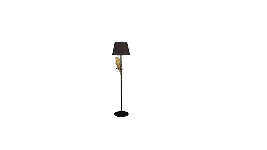 53445 Floor Lamp Animal Parrot Gold 176cm