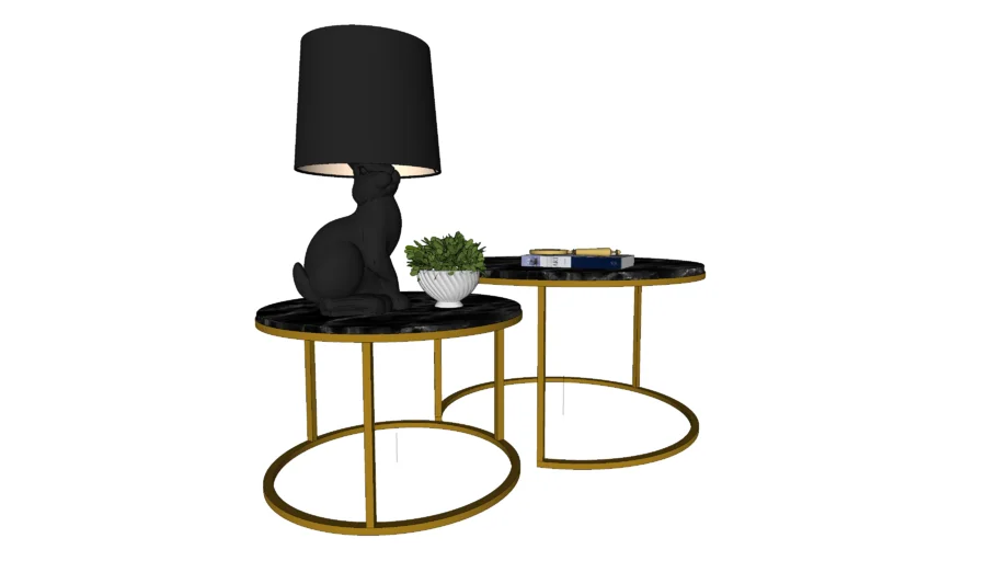 LUXURY ROUND TABLE with lamp