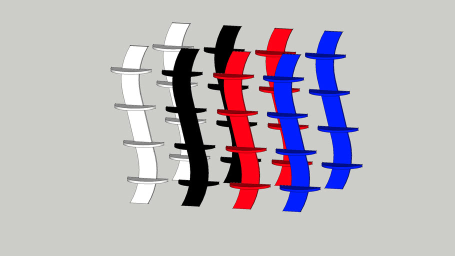 Wall Hung Wavy Bookshelf 3D Warehouse