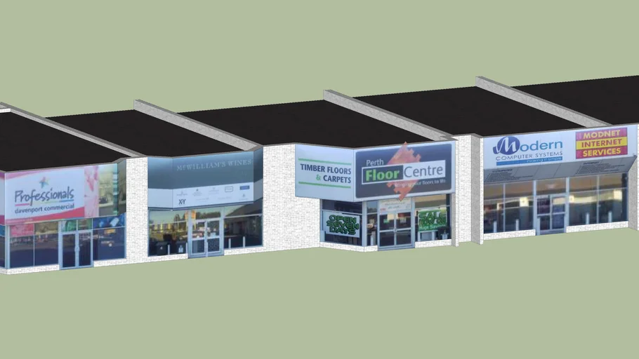 Block of shops in Balcatta 3D Warehouse