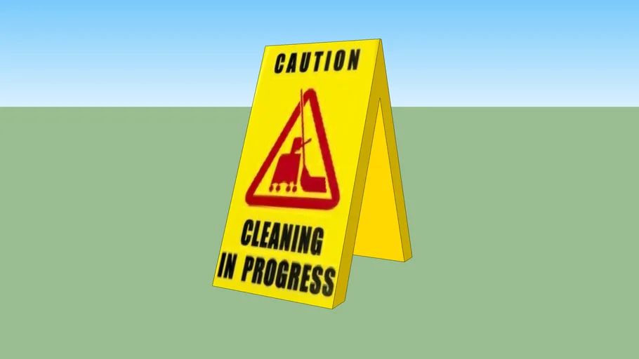 robert scott wet floor and cleaning in progress sign 3D Warehouse