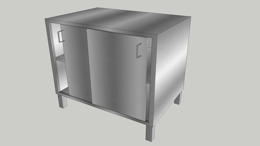 Bancada inox Fechada 1000 | 3D Warehouse