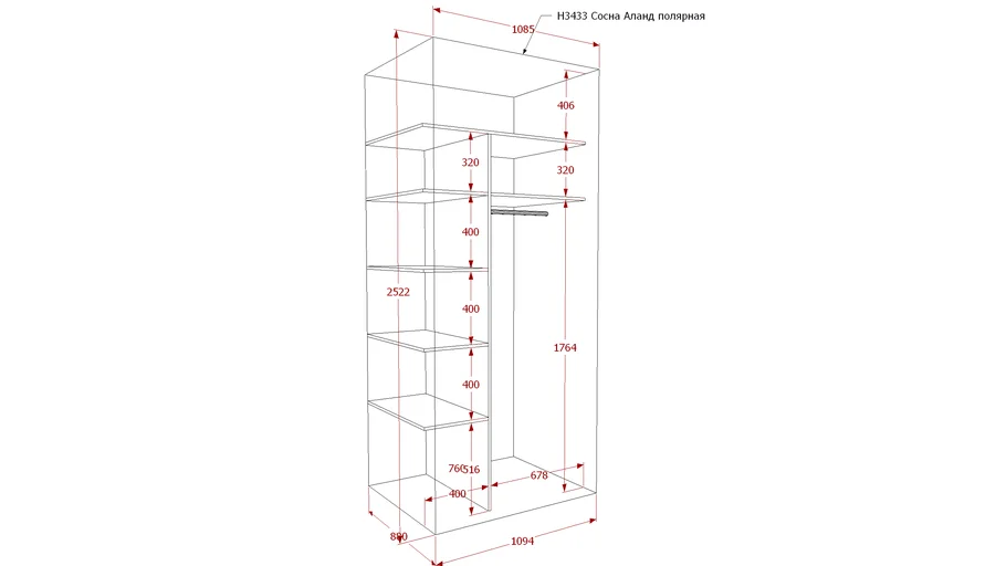 Шкаф купе в sketchup