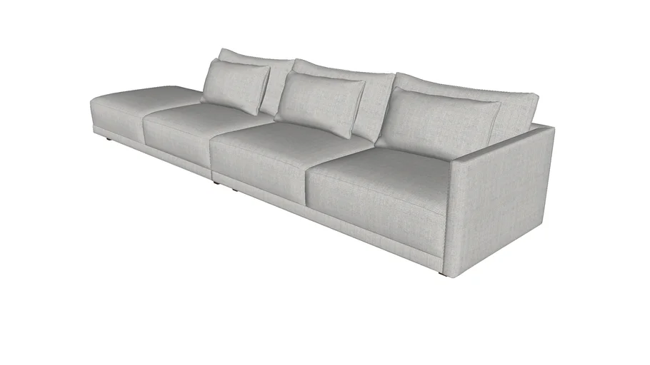 Basel Modular Sofa 08A Slate Pebble Fabric By Modloft