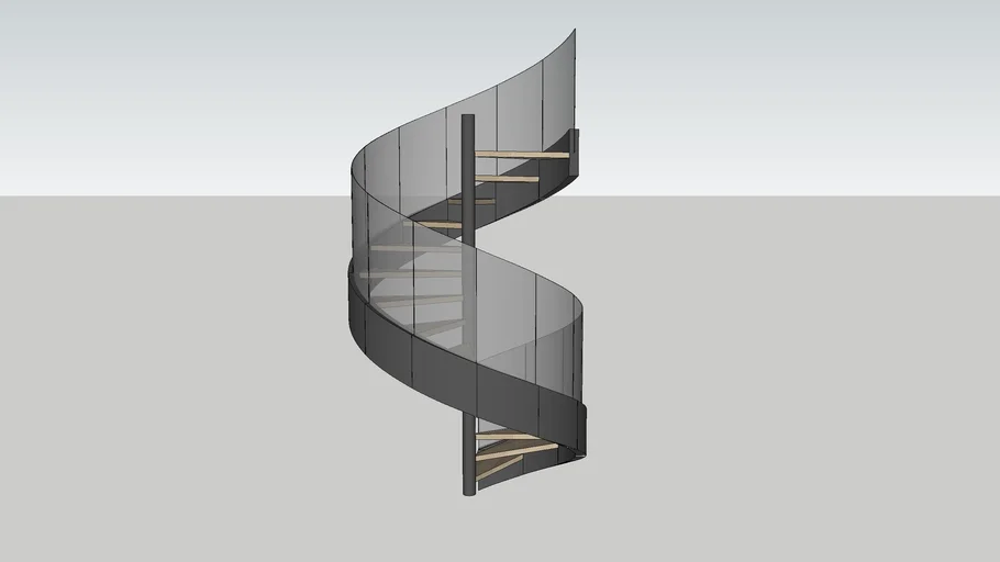 Modern Spiral stairs with glass railings