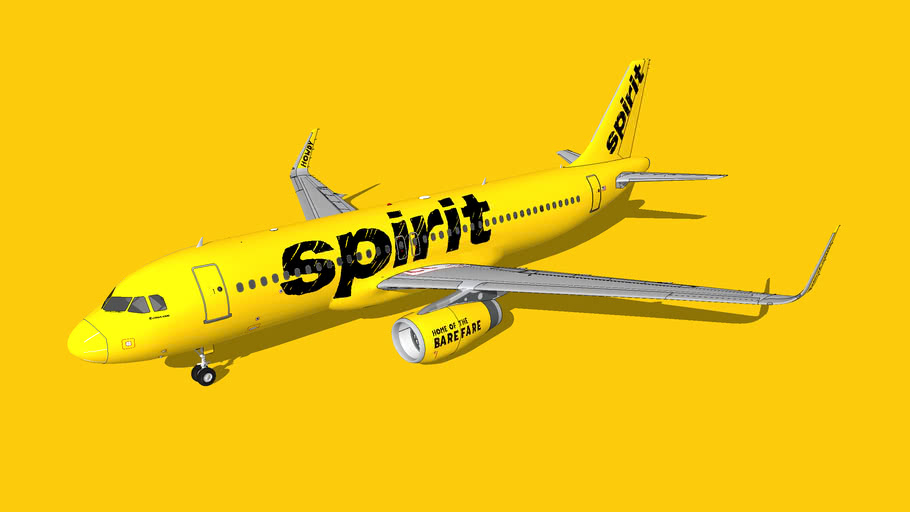 Spirit Airlines Airbus A320-232(WL) | 3D Warehouse