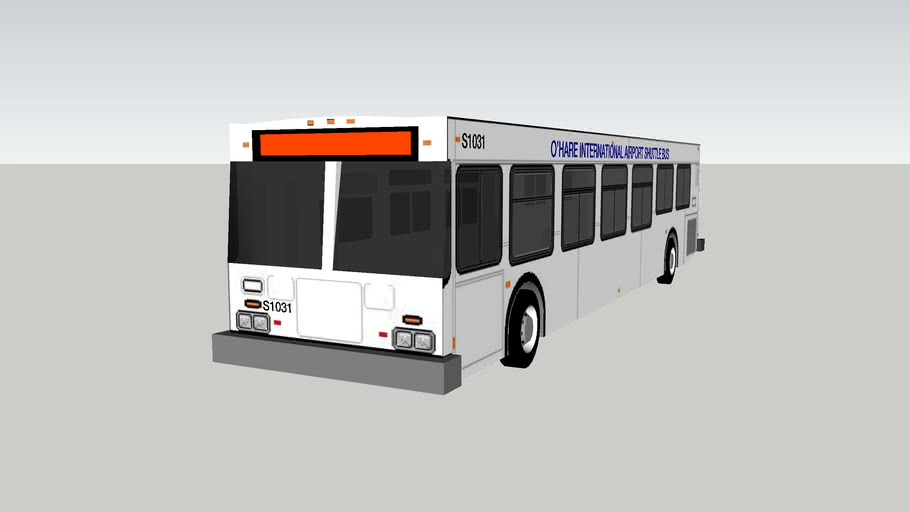 2003 new flyer d40lf O'HARE RENTAL CAR shuttle 3D Warehouse