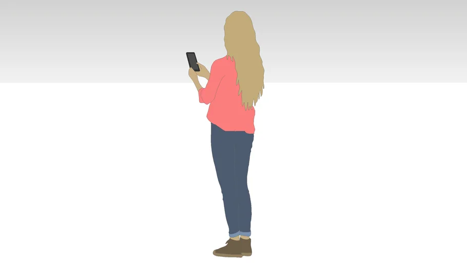 2D Person Looking at Phone