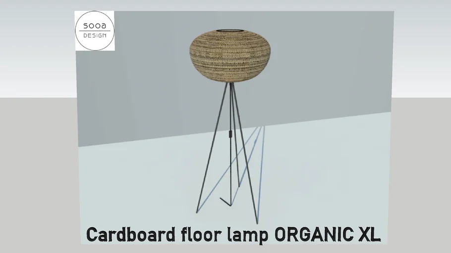 Cardboard floor lamp ORGANIC XL - SOOA DESIGN