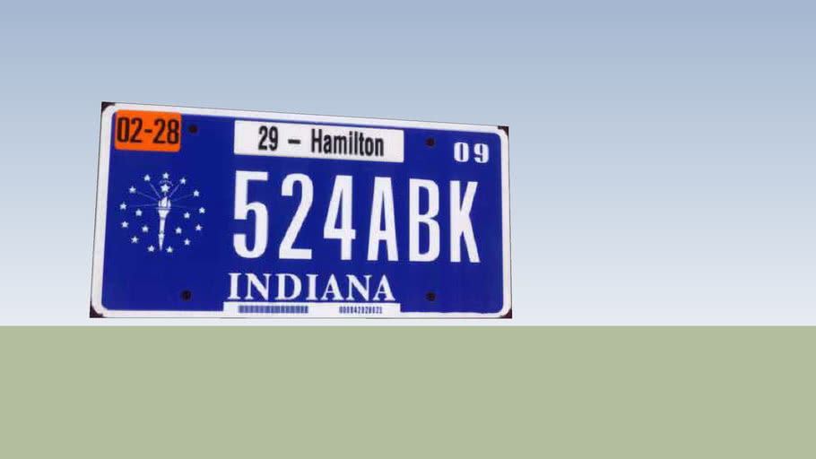 Indiana LIcence Plate