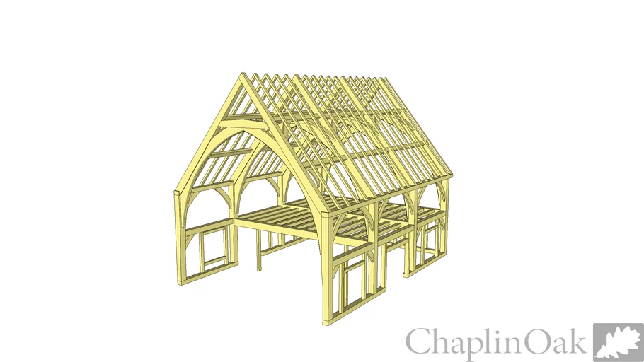 Arch braced oak timber frame 3D Warehouse