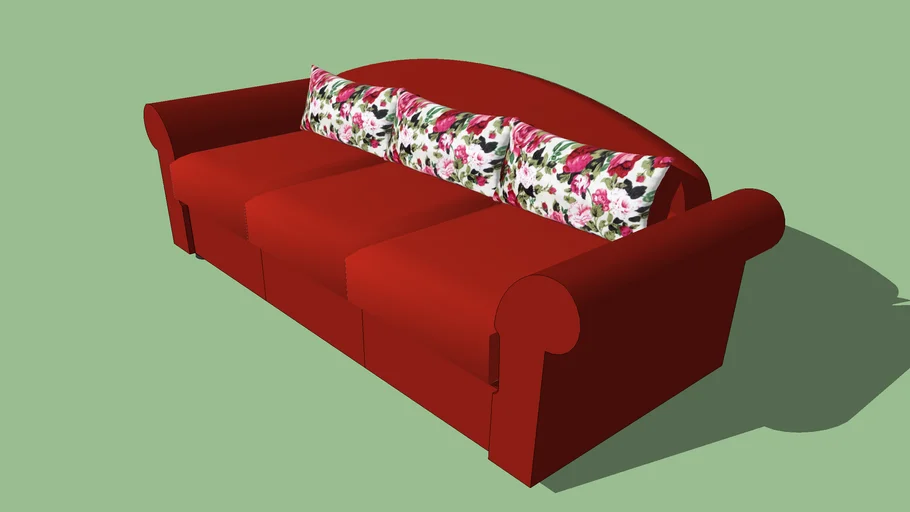 Red couch | 3D Warehouse