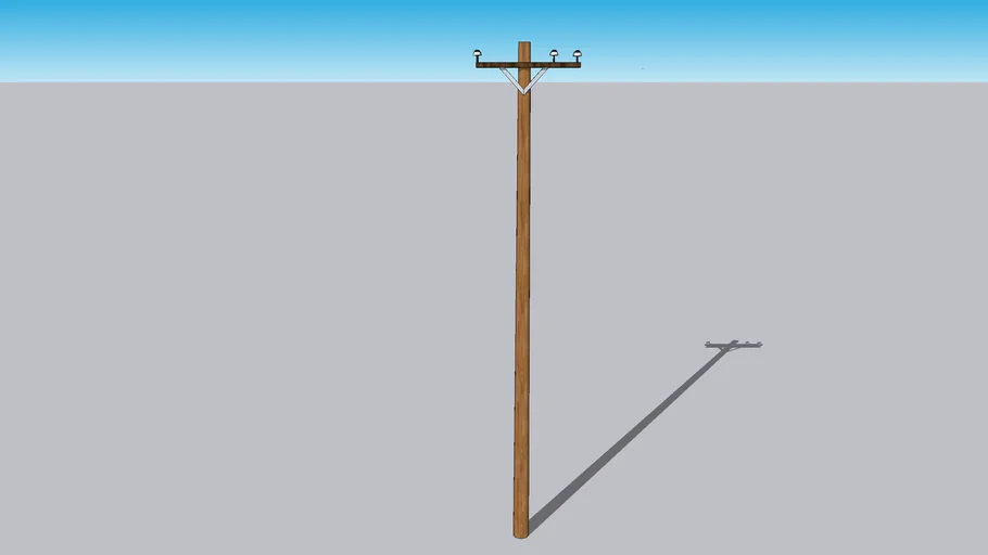 Wooden Utility Pole Telephone Pole 3D Warehouse