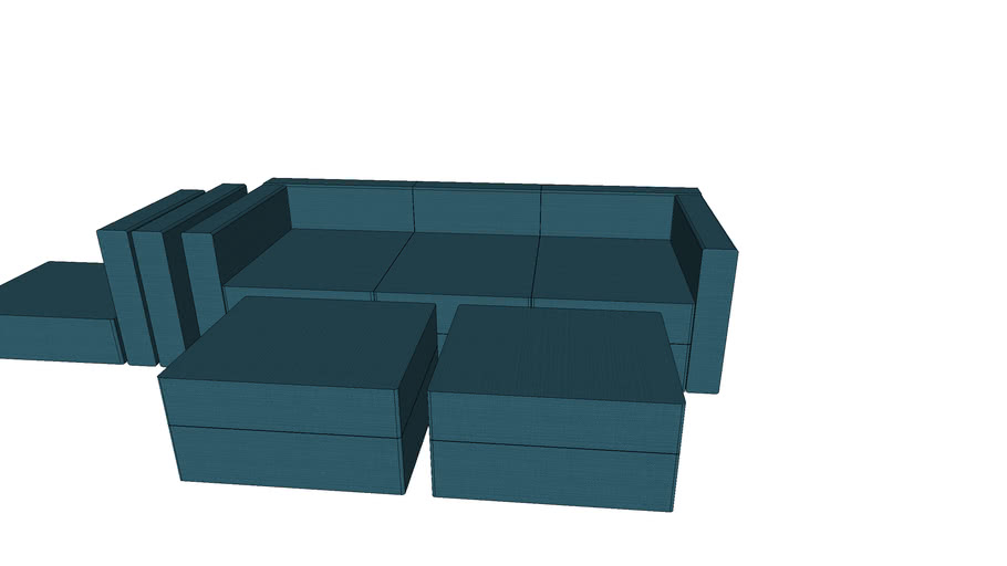 Lovesac Sactional 5 seat and 5 sides 3D Warehouse