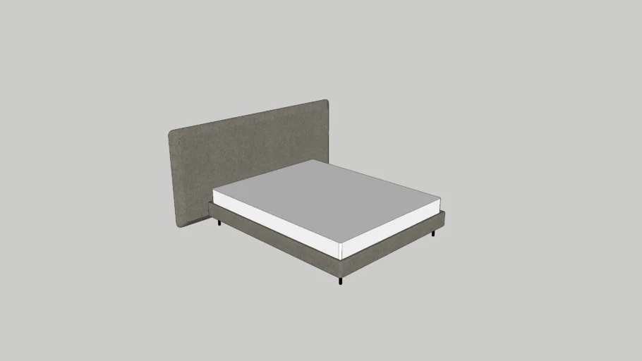 Plano double bed with headboard S | 3D Warehouse